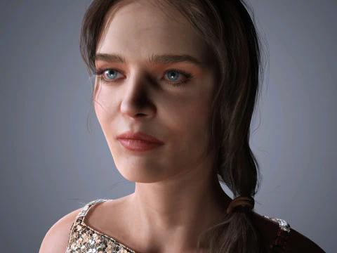 ナタリア・ヴォディアノヴァ キャラクター ローポリ 3Dモデル