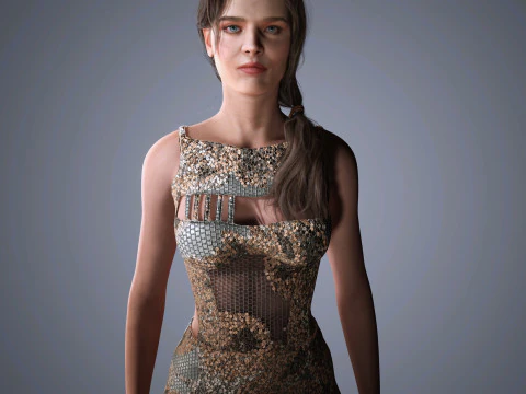 ナタリア・ヴォディアノヴァ キャラクター ローポリ 3Dモデル