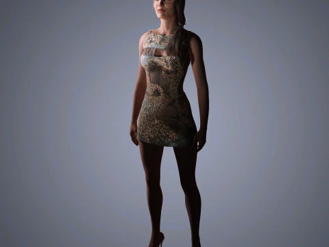 ナタリア・ヴォディアノヴァ キャラクター ローポリ 3Dモデル