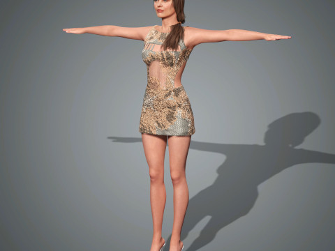 Natalia Vodianova Character Low-poly 3Dモデル
