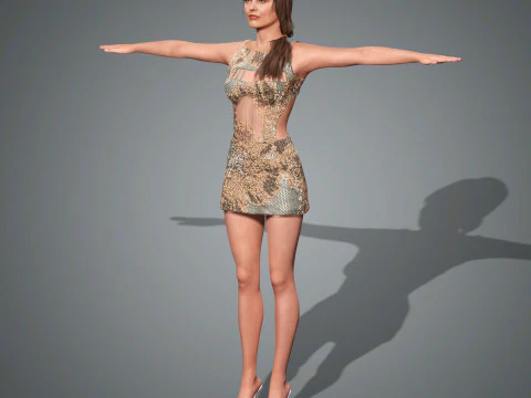 ナタリア・ヴォディアノヴァ キャラクター ローポリ 3Dモデル