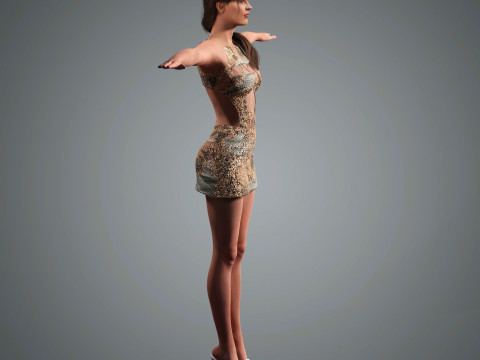 Natalia Vodianova Character Low-poly 3Dモデル