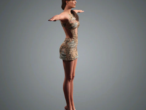 ナタリア・ヴォディアノヴァ キャラクター ローポリ 3Dモデル