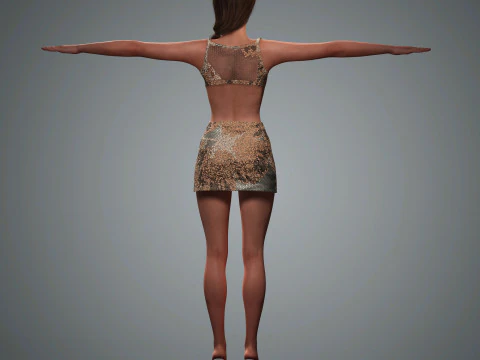 ナタリア・ヴォディアノヴァ キャラクター ローポリ 3Dモデル