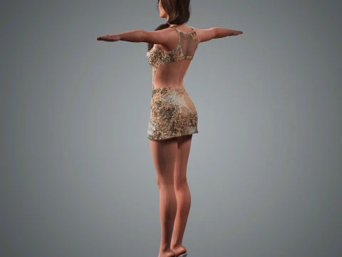 ナタリア・ヴォディアノヴァ キャラクター ローポリ 3Dモデル