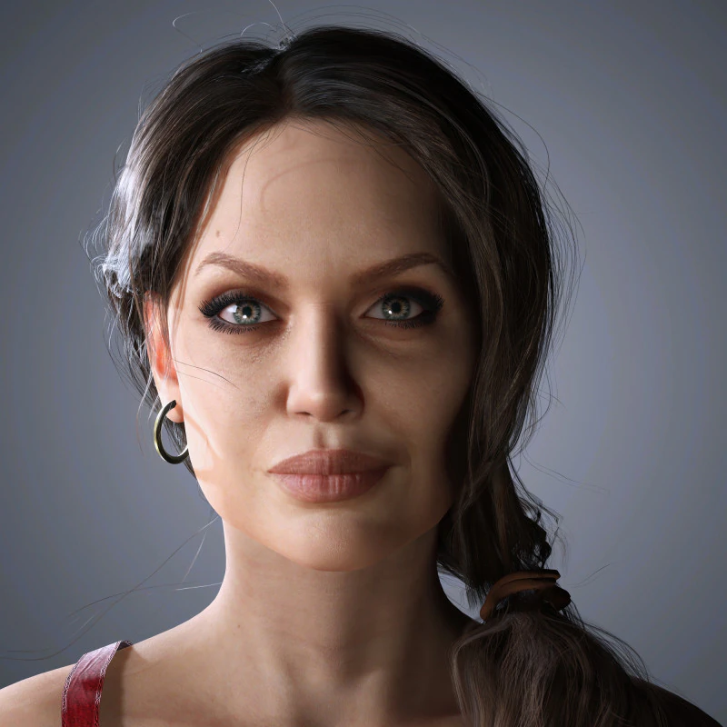 Angelina Jolie Character Low-poly 3D Model .c4d .max .obj .3ds .fbx .stl .blend 