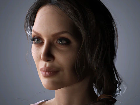 Angelina Jolie Character Low-poly 3D Model