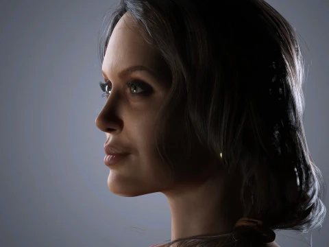 Angelina Jolie Character Low-poly 3D Model