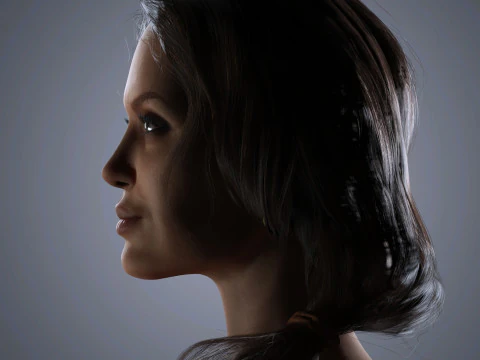 Angelina Jolie Character Low-poly 3D Model