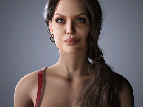 Angelina Jolie Character Low-poly 3D Model