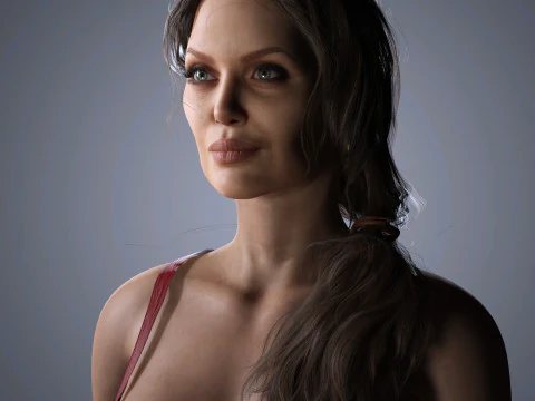 Angelina Jolie Character Low-poly 3D Model