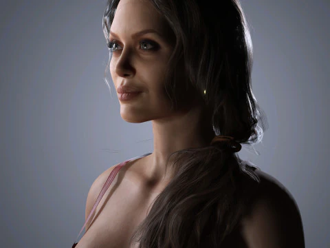 Angelina Jolie Character Low-poly 3D Model