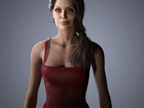 Angelina Jolie Character Low-poly 3D Model