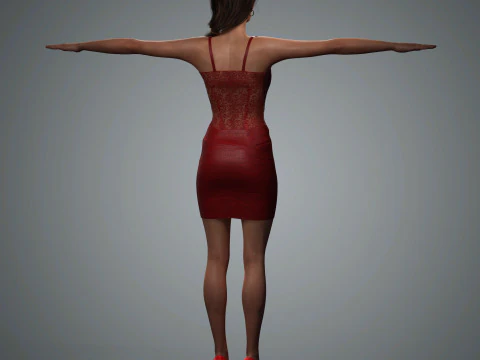 Angelina Jolie Character Low-poly 3D Model