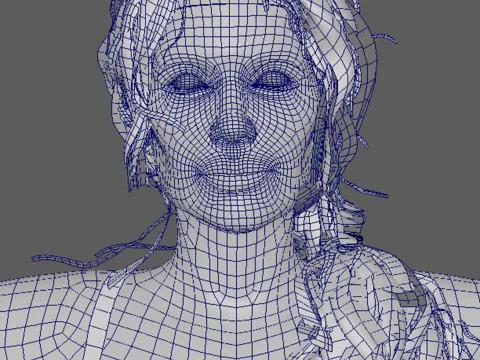 Angelina Jolie Character Low-poly 3D Model