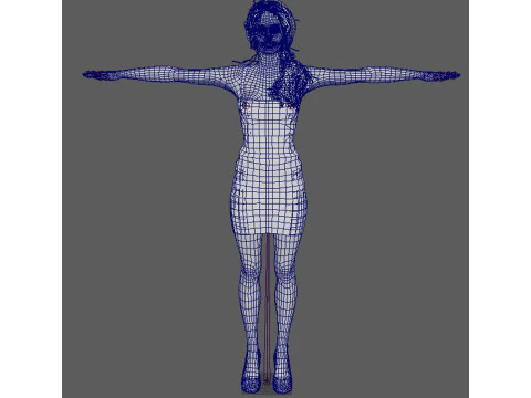 Angelina Jolie Character Low-poly 3D Model