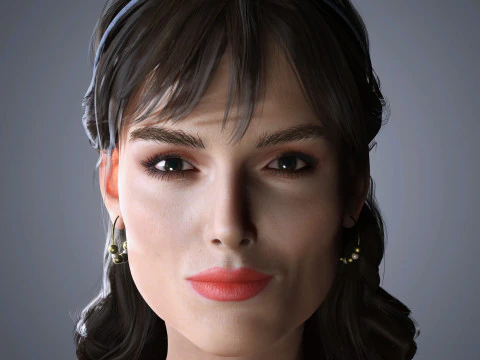 Keira Knightley Personaggio low-poly Modello 3D