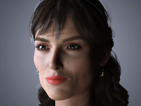 Keira Knightley Character Low-poly 3D Model