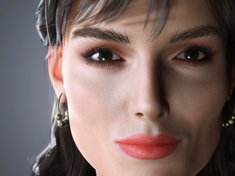 Keira Knightley Character Low-poly 3D 模型