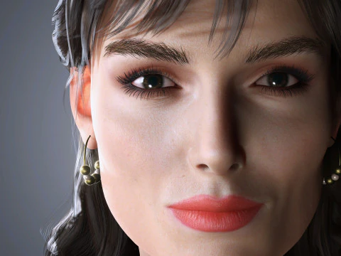 Keira Knightley Character Low-poly 3D Model