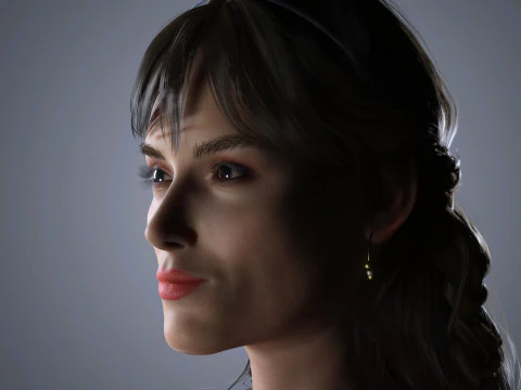 Keira Knightley Character Low-poly 3D Model