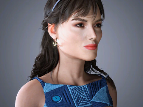 Keira Knightley Character Low-poly 3D Model