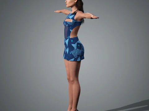 Keira Knightley Character Low-poly 3D Model