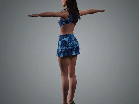 Keira Knightley Character Low-poly 3D Model