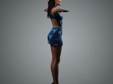 Keira Knightley Character Low-poly 3D Model