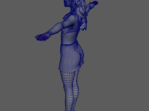 Keira Knightley Character Low-poly 3D Model
