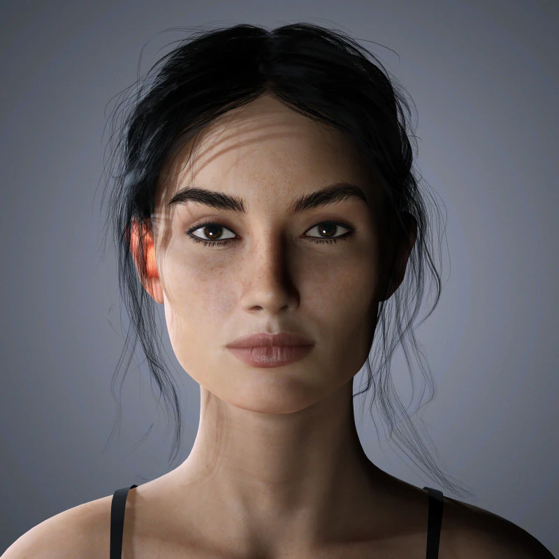 Lily Aldridge Character Low-poly 3D Model .c4d .max .obj .3ds .fbx .stl .blend