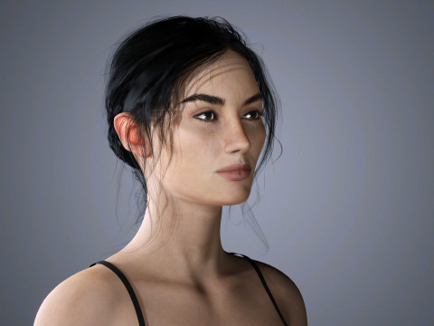 Lily Aldridge Character Low-poly 3D Model