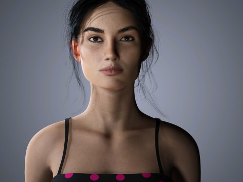 Lily Aldridge Character Low-poly 3D Model