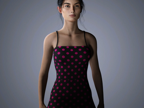 Lily Aldridge Character Low-poly 3D Model