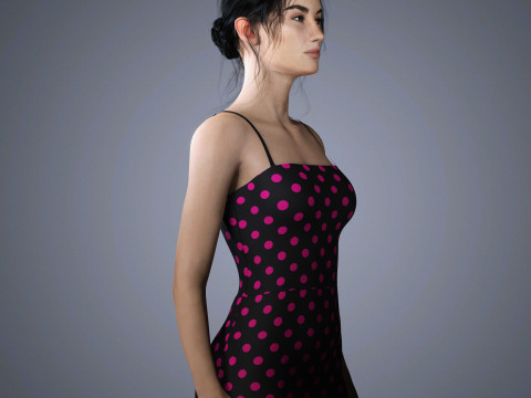 Lily Aldridge Character Low-poly 3D Model