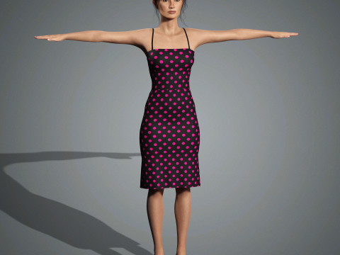 Lily Aldridge Character Low-poly 3D Model