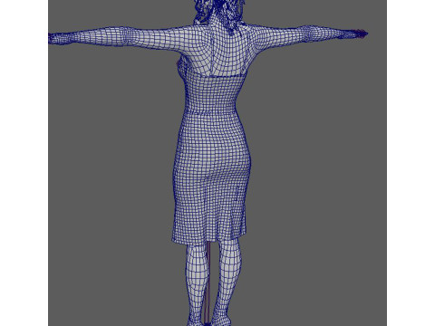 Lily Aldridge Character Low-poly 3D Model