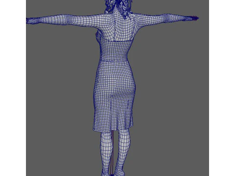 Lily Aldridge Character Low-poly 3D Model