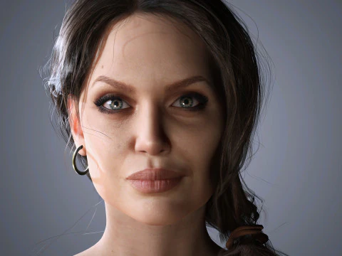 Angelina Jolie Character Low-poly 3D Model