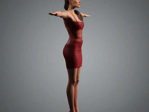 Angelina Jolie Character Low-poly Model 3D