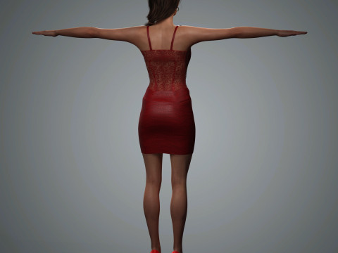 Angelina Jolie Character Low-poly Model 3D