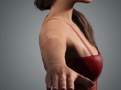 Angelina Jolie Character Low-poly Model 3D