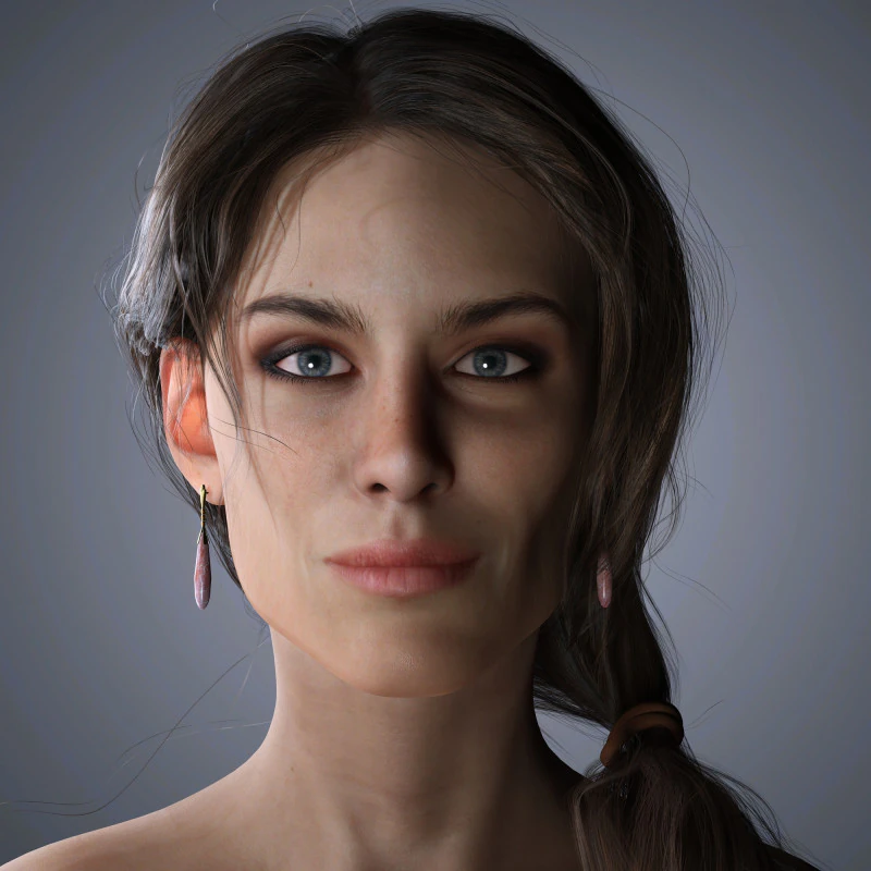Alexa Chung Character Low-poly 3D Model .c4d .max .obj .3ds .fbx .stl .blend 