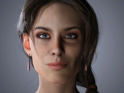 Низькополігональний персонаж Alexa Chung 3D Модель