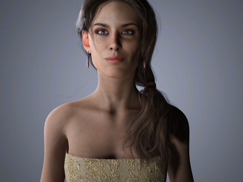 Alexa Chung Character Low-poly Modelo 3D