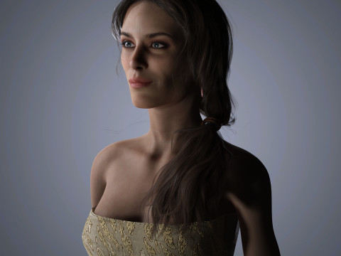 Alexa Chung Character Low-poly Modelo 3D