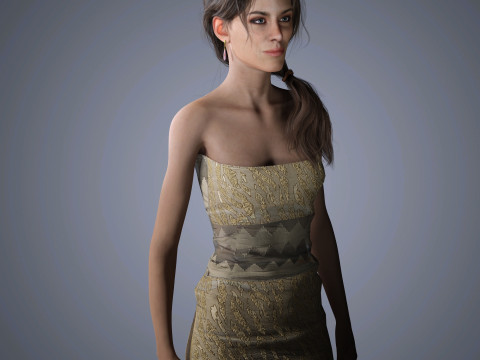 Alexa Chung Character Low-poly Modelo 3D