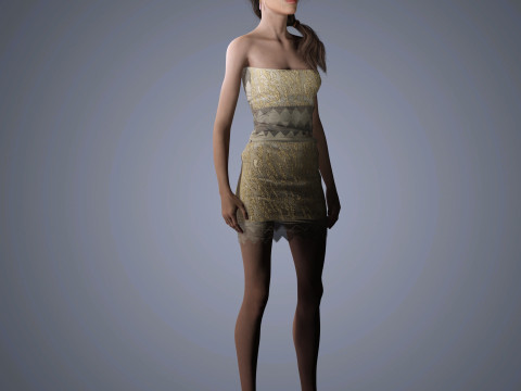Alexa Chung Character Low-poly Modelo 3D