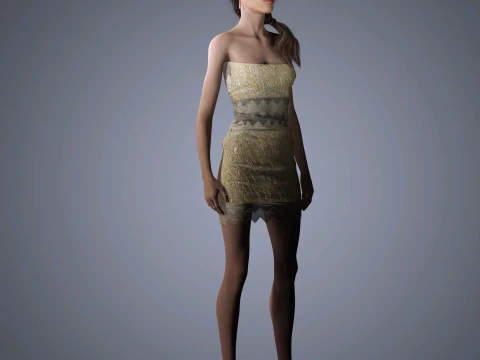 Alexa Chung Character Low-poly 3D Model