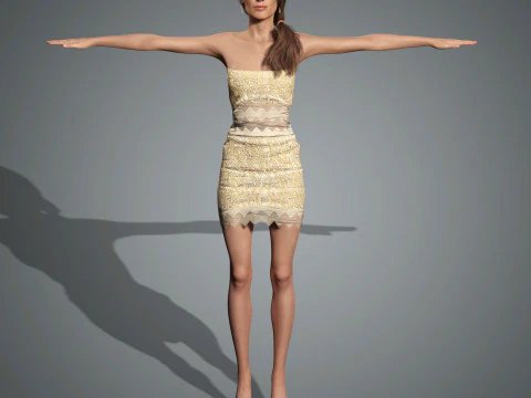 Alexa Chung Character Low-poly 3D Model